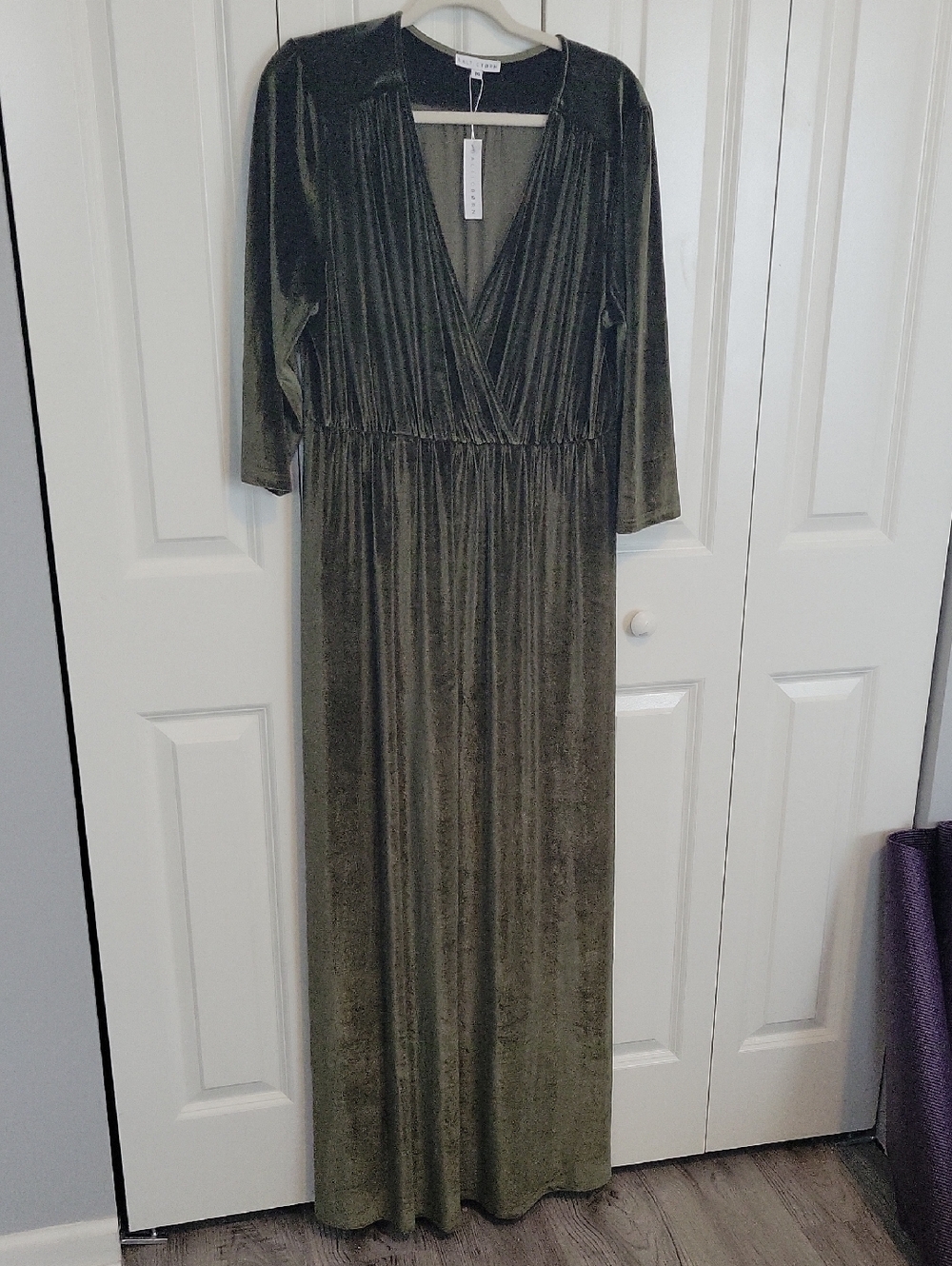 Baltic Born Olive Green Velvet Dress